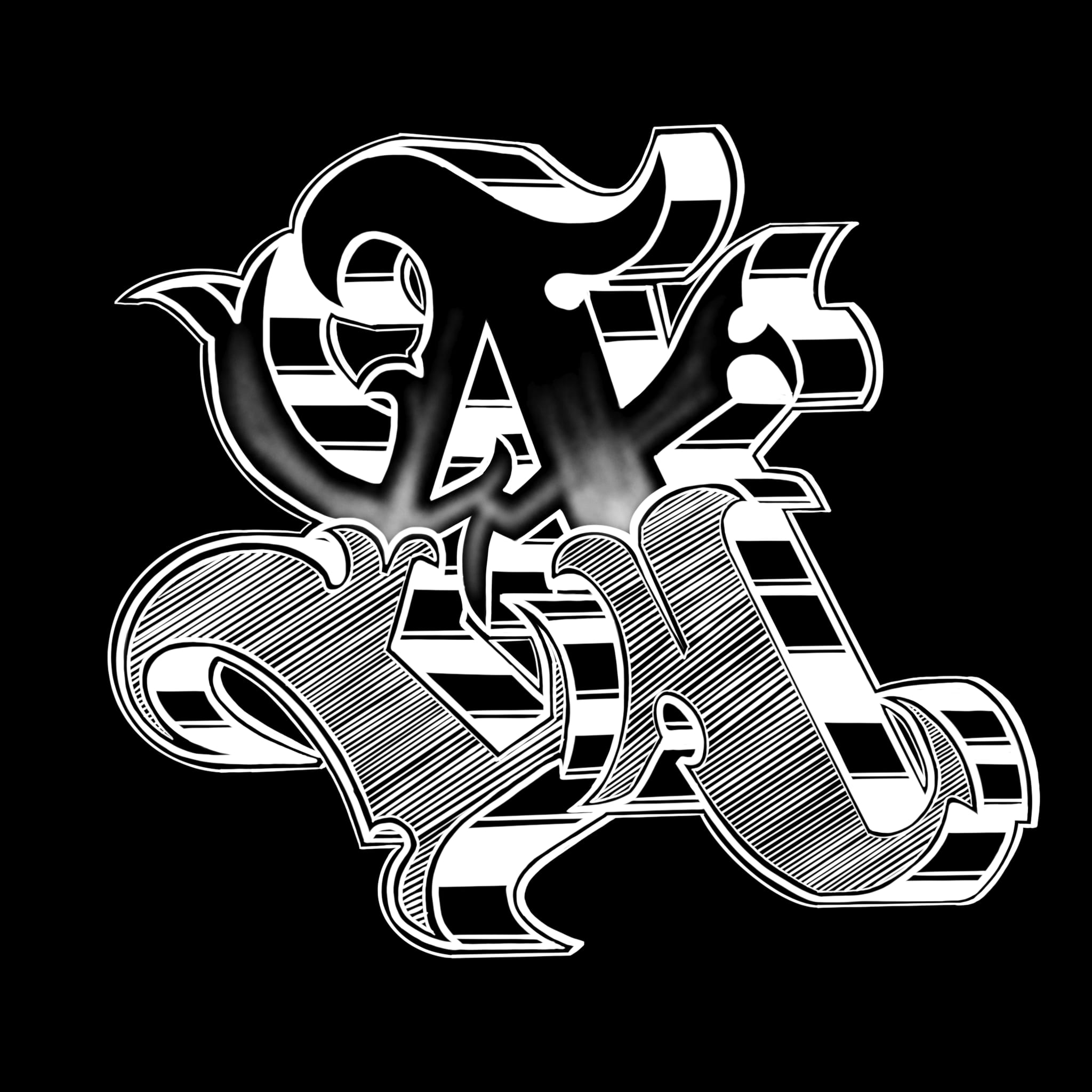 The letter A with intricate details.